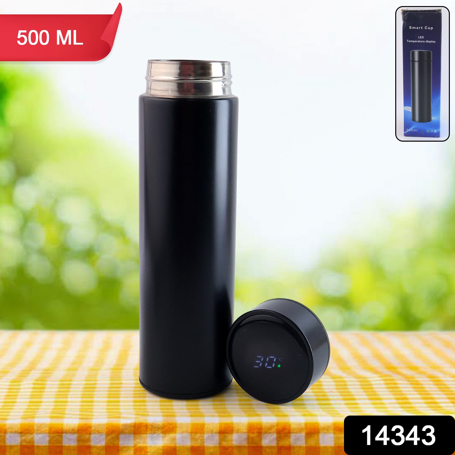 Black Vacuum Insulated Water Bottle (1 Pc  500ml) Black Vacuum Insulated Water Bottle (1 Pc  500ml)